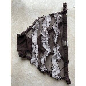 Vintage Rare SHEER ruffled Bum String Bikini Panties Sz SM
